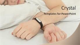  Presentation with sleep - Presentation theme consisting of wakeapp - young man with sleep tracker background and a  colored foreground