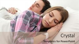  Presentation with obstructive sleep apnea - Amazing presentation having wakeapp - young woman with sleep tracker backdrop and a  colored foreground