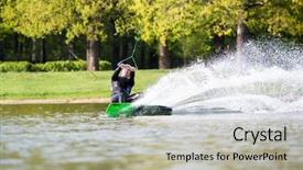  Presentation with spray - Colorful slide deck enhanced with wakeboarding - male wakeboarder in a spray backdrop and a light gray colored foreground
