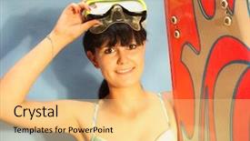  Presentation with surfing - Slide deck with wakeboarding - surfing background and a  colored foreground