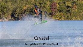  Presentation with athlete injuries - PPT theme featuring wakeboarding - young athlete wake boards background and a light blue colored foreground