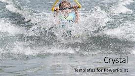  Presentation with fun - Presentation theme consisting of wakeboarding - young boy having fun background and a light gray colored foreground