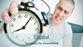  Presentation with angry - Audience pleasing PPT layouts consisting of wakeup night - angry young caucasian man backdrop and a sky blue colored foreground