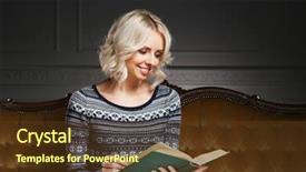  Presentation with child girl reading a book - Amazing PPT layouts having wakeup night - attractive smiling excited girl reading backdrop and a tawny brown colored foreground