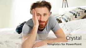  Presentation with bed - Cool new presentation theme with wakeup night - young man waking up backdrop and a soft green colored foreground