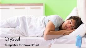  Presentation with mann has trouble - Colorful PPT theme enhanced with waking up in early morning backdrop and a sky blue colored foreground