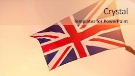  Presentation with union jack flag - Presentation design consisting of wales uk - waving uk flag background and a coral colored foreground