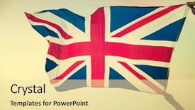  Presentation with union jack flag - Colorful presentation design enhanced with wales uk - waving uk flag backdrop and a blonde colored foreground