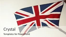  Presentation with union jack flag - PPT theme having wales uk - waving uk flag background and a cream colored foreground