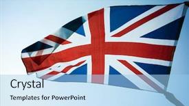  Presentation with union jack flag - Audience pleasing slide set consisting of wales uk - waving uk flag backdrop and a light blue colored foreground