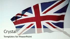  Presentation with union jack flag - Presentation design featuring wales uk - waving uk flag background and a cream colored foreground