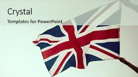  Presentation with union jack - Amazing PPT layouts having wales uk - waving uk flag backdrop and a sky blue colored foreground