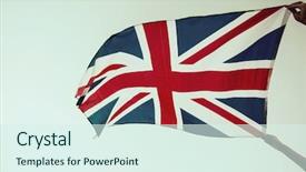  Presentation with union jack flag - Beautiful theme featuring wales uk - waving uk flag backdrop and a sky blue colored foreground