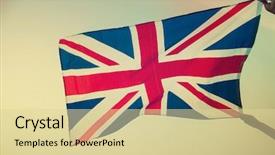  Presentation with union jack flag - Colorful slide deck enhanced with wales uk - waving uk flag backdrop and a blonde colored foreground