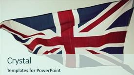  Presentation with union jack - Amazing slide deck having wales uk - waving uk flag backdrop and a sky blue colored foreground