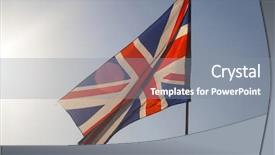  Presentation with union jack - Presentation design with wales united kingdom - union jack flying background and a gray colored foreground