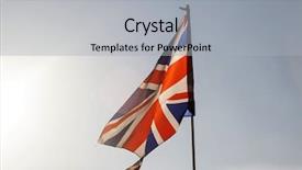  Presentation with union jack - Audience pleasing presentation design consisting of wales united kingdom - union jack flying backdrop and a light gray colored foreground