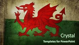  Presentation with united kingdom - PPT layouts with wales united kingdom - welsh flag grunge effect background and a tawny brown colored foreground