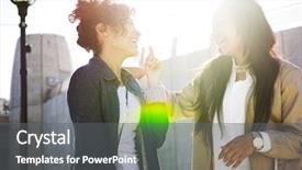  Presentation with african american girls - Cool new slide deck with walk - african american girls backdrop and a gray colored foreground