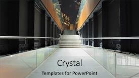  Presentation with pedestrian bridge - Cool new slides with walk bridge in new york city leading to the high line a former elevated freight railroad converted into a pedestrian greenway in manhattan backdrop and a light gray colored foreground