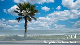 Presentation with maintenance - PPT theme with walk-by-the-ocean background and a light blue colored foreground