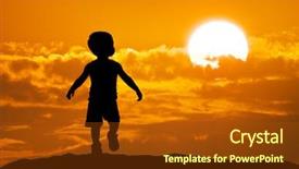  Presentation with walk faith - Slide set enhanced with walk faith - baby silhouette on sky background background and a tawny brown colored foreground