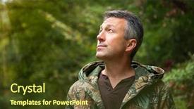  Presentation with walk faith - Beautiful presentation design featuring walk faith - handsome man in forest looking backdrop and a tawny brown colored foreground