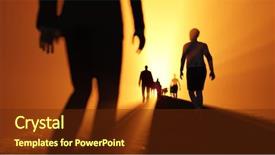  Presentation with walk faith - Slide set featuring walk faith - people go to the light background and a tawny brown colored foreground