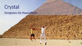  Presentation with walk god - Colorful slide deck enhanced with walk god - hapiness at pyramids in egypt backdrop and a light blue colored foreground