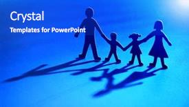  Presentation with god light - Presentation featuring walk god - paper chain family standing holding background and a cobalt blue colored foreground