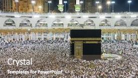  Presentation with kaaba mecca - Presentation theme enhanced with walk god - praying in mecca at kaaba background and a gray colored foreground