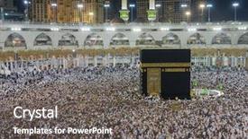  Presentation with kaaba mecca - Presentation theme with walk god - praying in mecca at kaaba background and a gray colored foreground