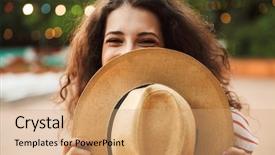  Presentation with straw - Colorful presentation theme enhanced with walk in green park backdrop and a coral colored foreground