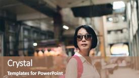  Presentation with asia traditional - Slide deck with walk in the traditional marketplace background and a  colored foreground