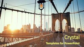  Presentation with brooklyn bridge - Slide deck featuring walk on brooklyn bridge background and a tawny brown colored foreground