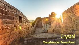  Presentation with great wall travelling - Presentation design featuring walk on the great wall background and a tawny brown colored foreground