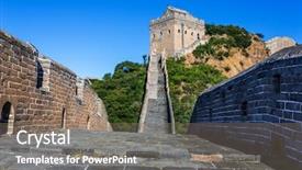  Presentation with great wall travelling - Beautiful presentation design featuring walk on the great wall backdrop and a gray colored foreground