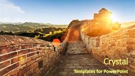  Presentation with china - Colorful presentation design enhanced with walk on the great wall backdrop and a tawny brown colored foreground