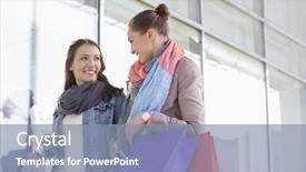  Presentation with friends - Colorful PPT theme enhanced with walk talk - young female friends looking backdrop and a light blue colored foreground