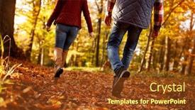  Presentation with walk - Colorful PPT theme enhanced with walk through park- love travel relationship and dating concept backdrop and a tawny brown colored foreground