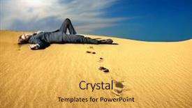  Presentation with desert - PPT theme featuring walk water - business dead man background and a  colored foreground