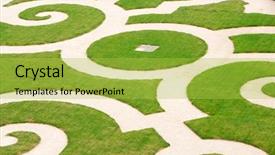  Presentation with versailles - Slide deck enhanced with walk way - beautiful curved lawn at versailles background and a yellow colored foreground