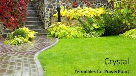  Presentation with growing - Cool new slides with walk way - garden stone path with grass backdrop and a  colored foreground