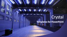  Presentation with trains - Slides consisting of walk way - highline in new york city background and a navy blue colored foreground