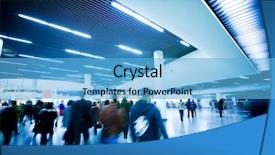  Presentation with china shanghai - Slides having walk way - passenger in the subway station background and a light blue colored foreground