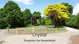  Presentation with peaceful - Cool new presentation theme with walk way - peaceful park backdrop and a  colored foreground