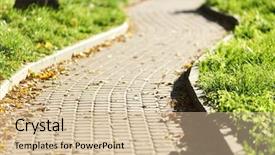  Presentation with road saftey seatbelt - Slides enhanced with walk way - road in autumn park background and a  colored foreground