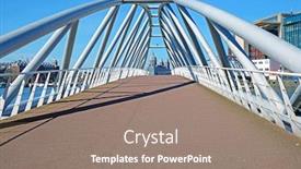  Presentation with amsterdam - Cool new slide deck with walk-way-on-modern-bridge backdrop and a gray colored foreground