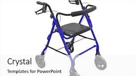  Presentation with walker - Presentation having walker with hand brakes isolated background and a white colored foreground