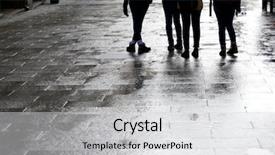  Presentation with old soho street - Cool new slides with walking along a cobblestone street old city madrid spain backdrop and a light gray colored foreground